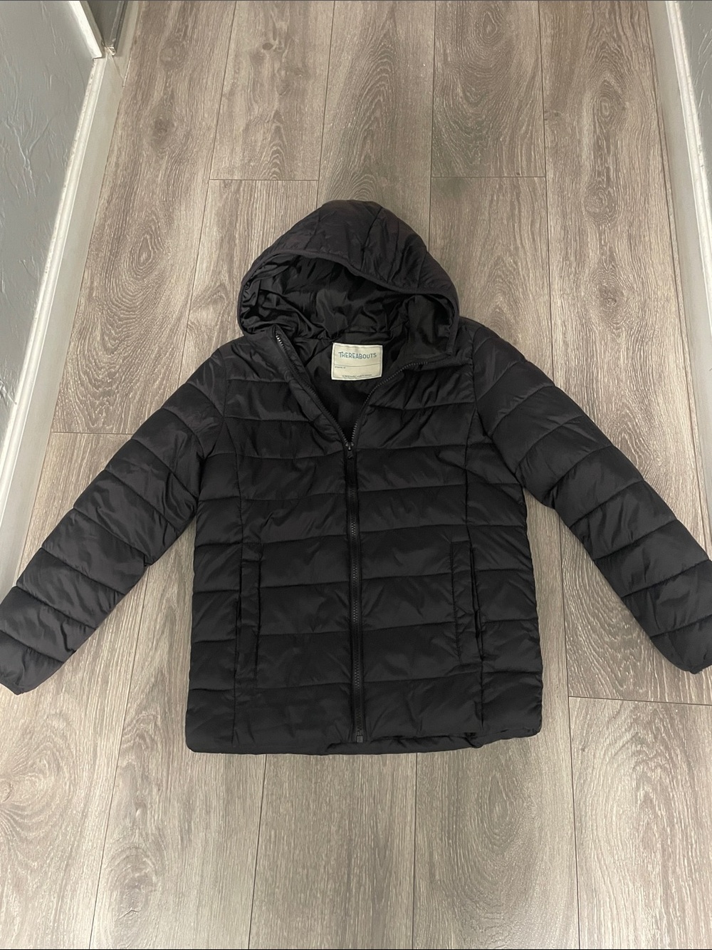 Black Puffer Hooded Jacket for Kids - Lightweight Warmth